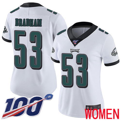 Women Philadelphia Eagles #53 Nigel Bradham White Vapor Untouchable NFL Jersey Limited Player Season